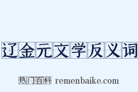 辽金元文学反义词是什么意思的图片